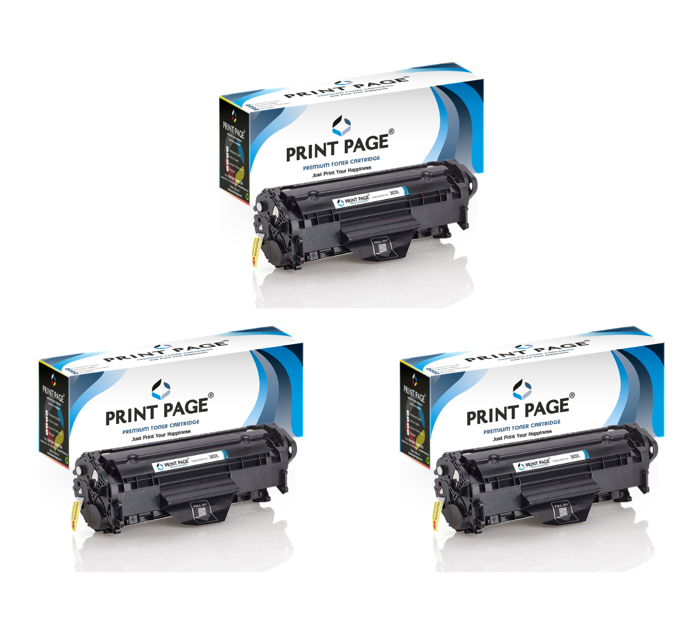 Print Page 303X Toner Cartridge Set of 3