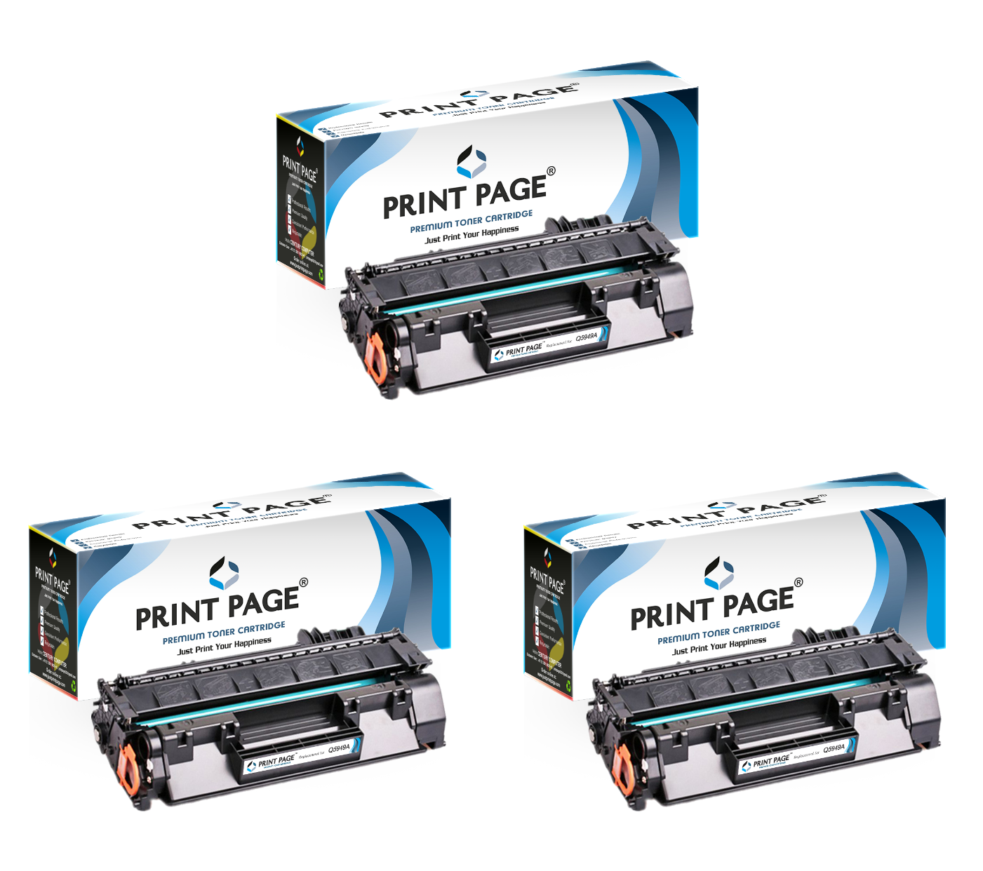 Print Page 49A (Q5949A) Toner Cartridge Set of 3