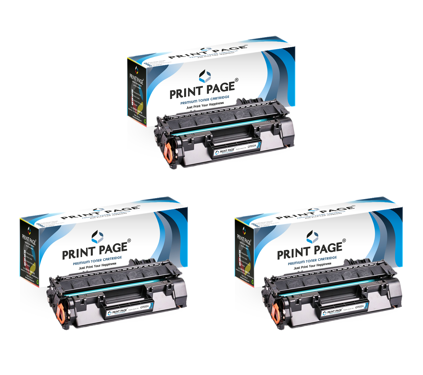 Print Page 53A (Q7553A) Toner Cartridge Set of 3