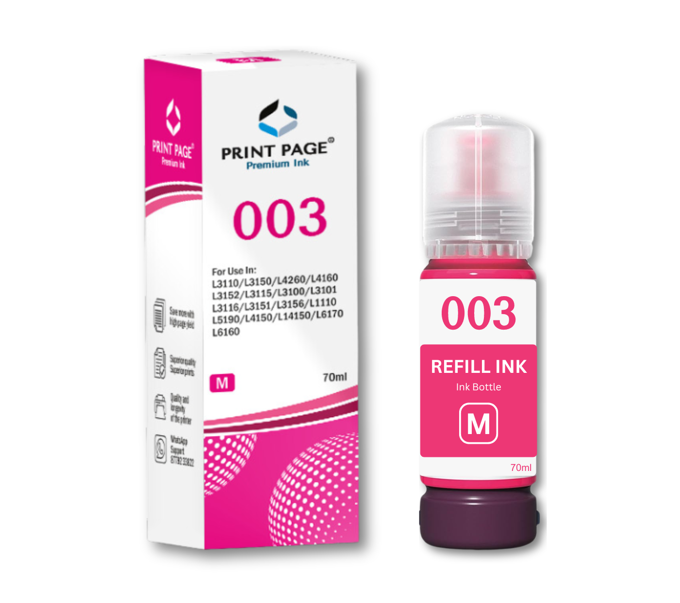 Print Page 003 Refill Ink Bottle (70ml Each) Magenta