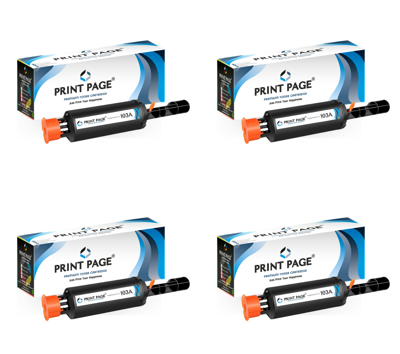 Print Page 103A (W1103A) Toner Reload Kit Set of 4