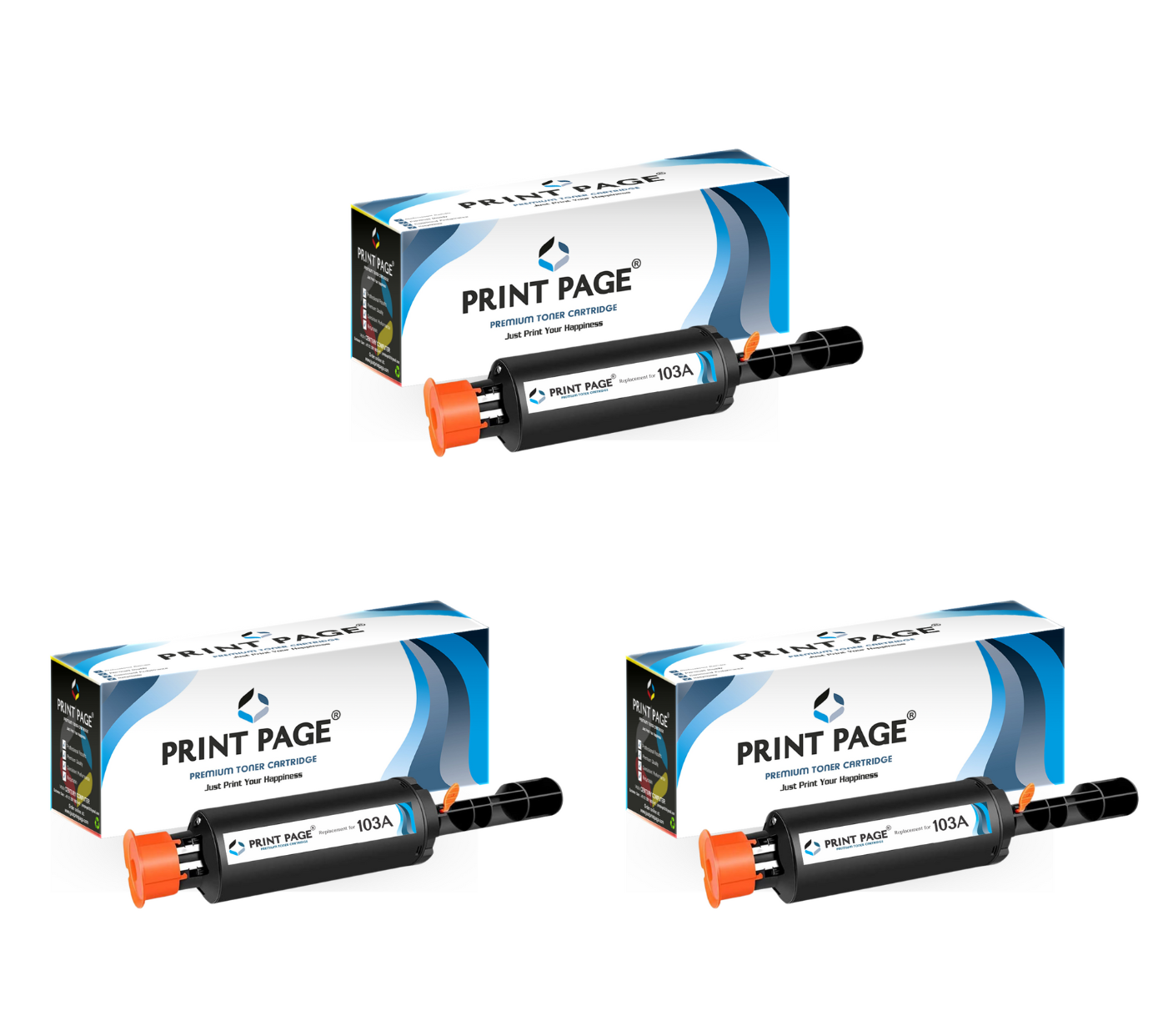 Print Page 103A (W1103A) Toner Reload Kit Set of 3