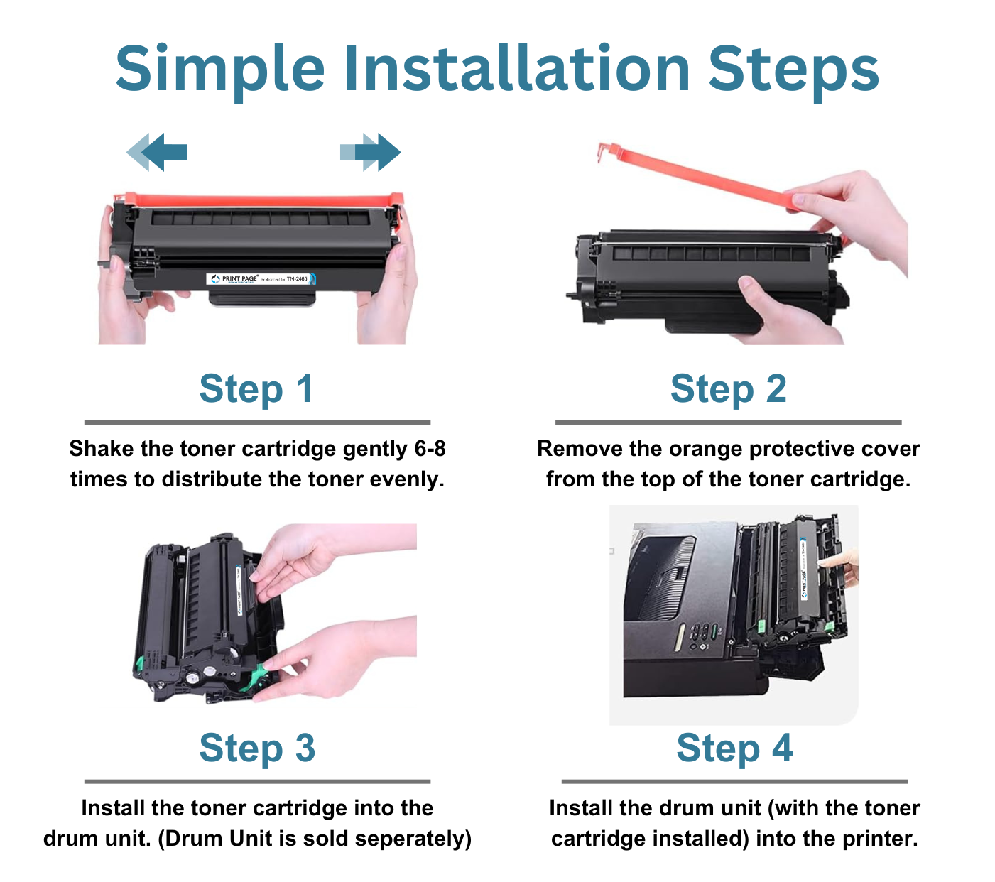 Print Page TN-2465 Toner Cartridge + DR-2465 Imaging Drum Unit (Combo Pack)