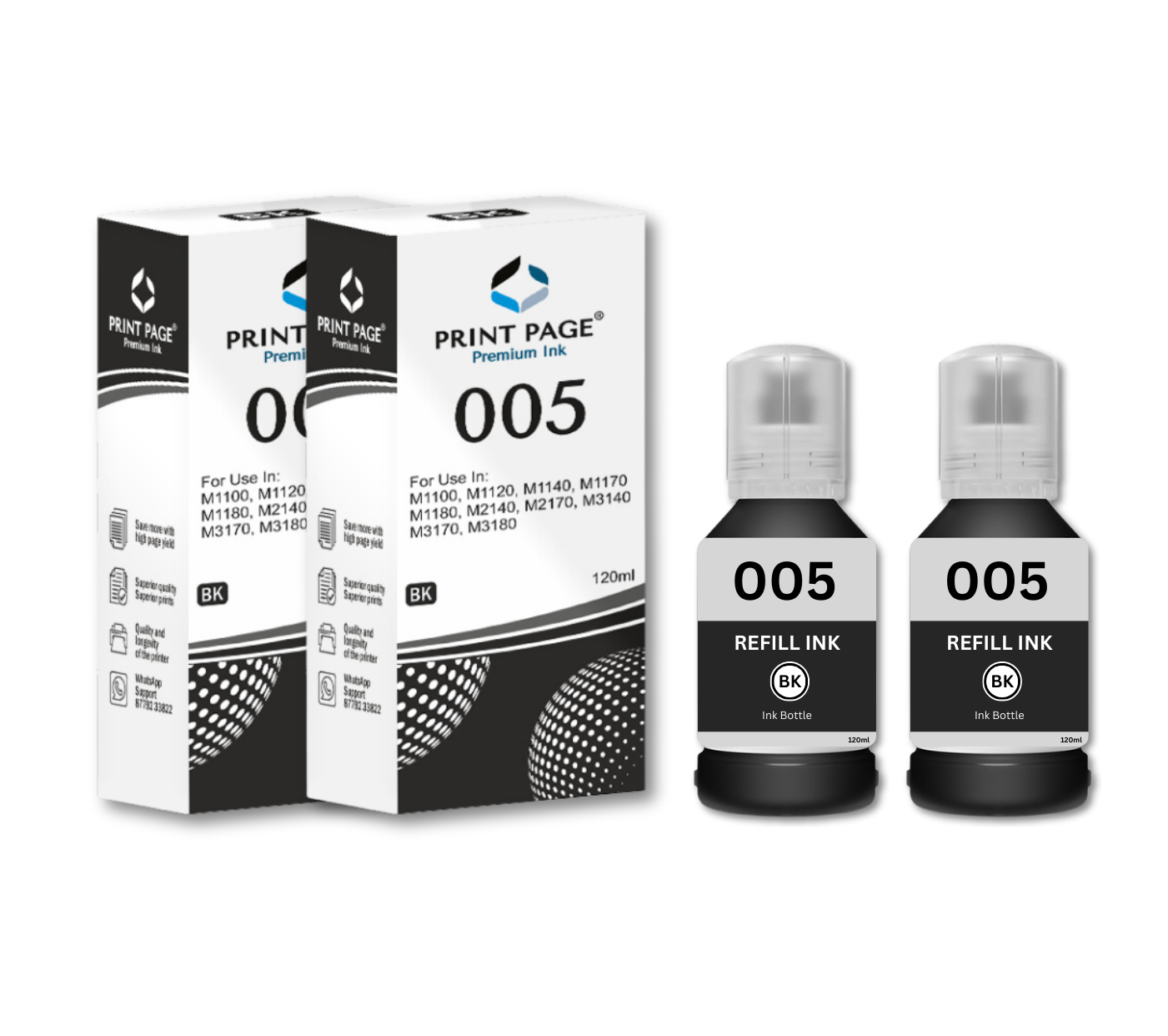 Print Page 005 Refill Ink Bottle (120ml) Set of 2