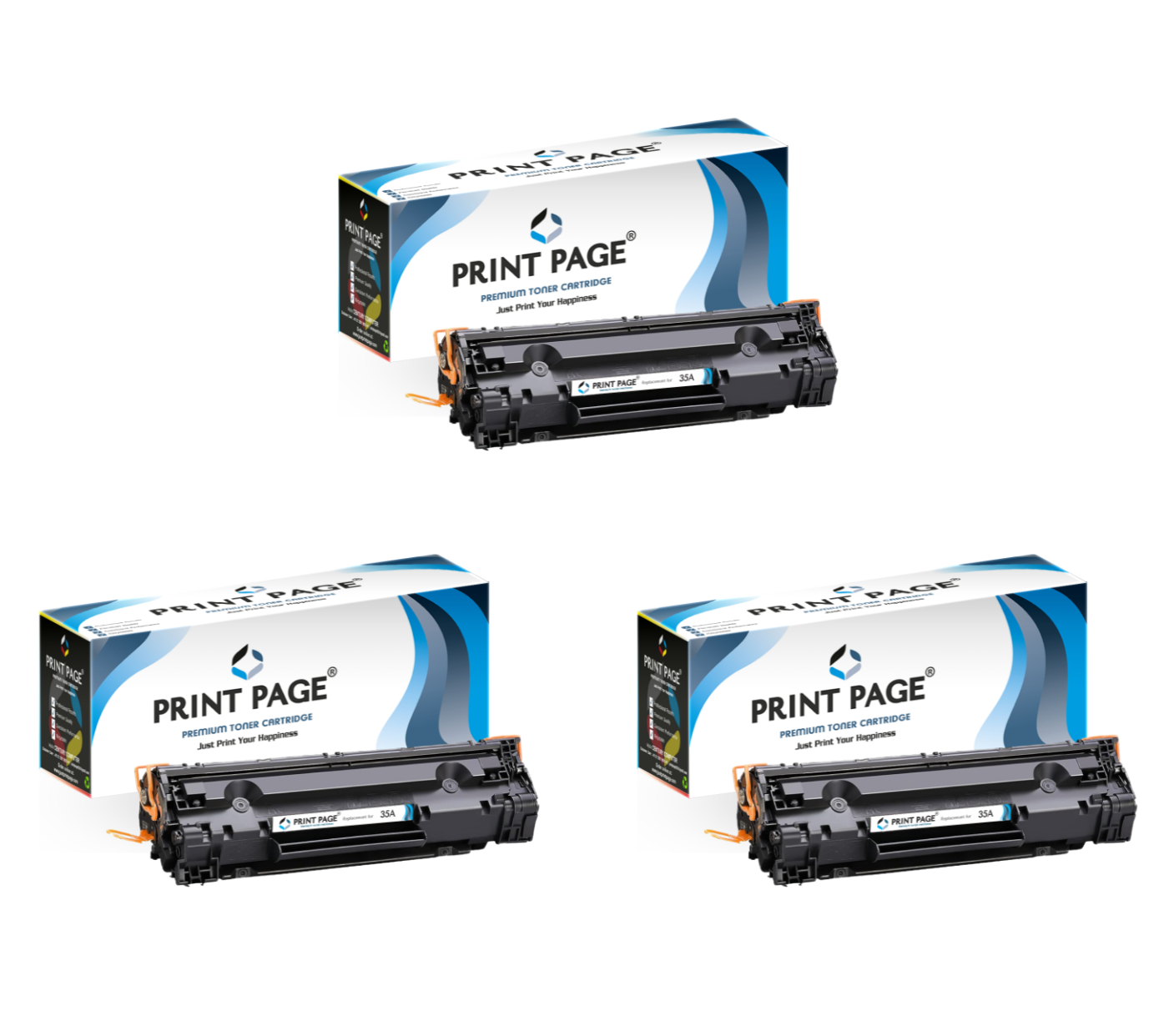 Print Page 35A (CB435A) Toner Cartridge (Set of 3)