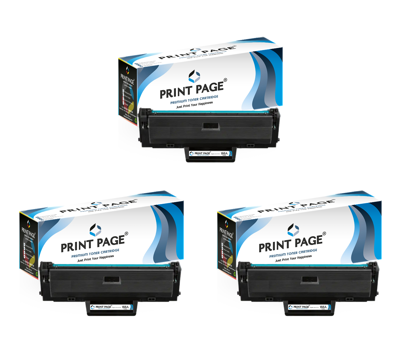 Print Page 166A (W1660A) Toner Cartridge (Set of 3)