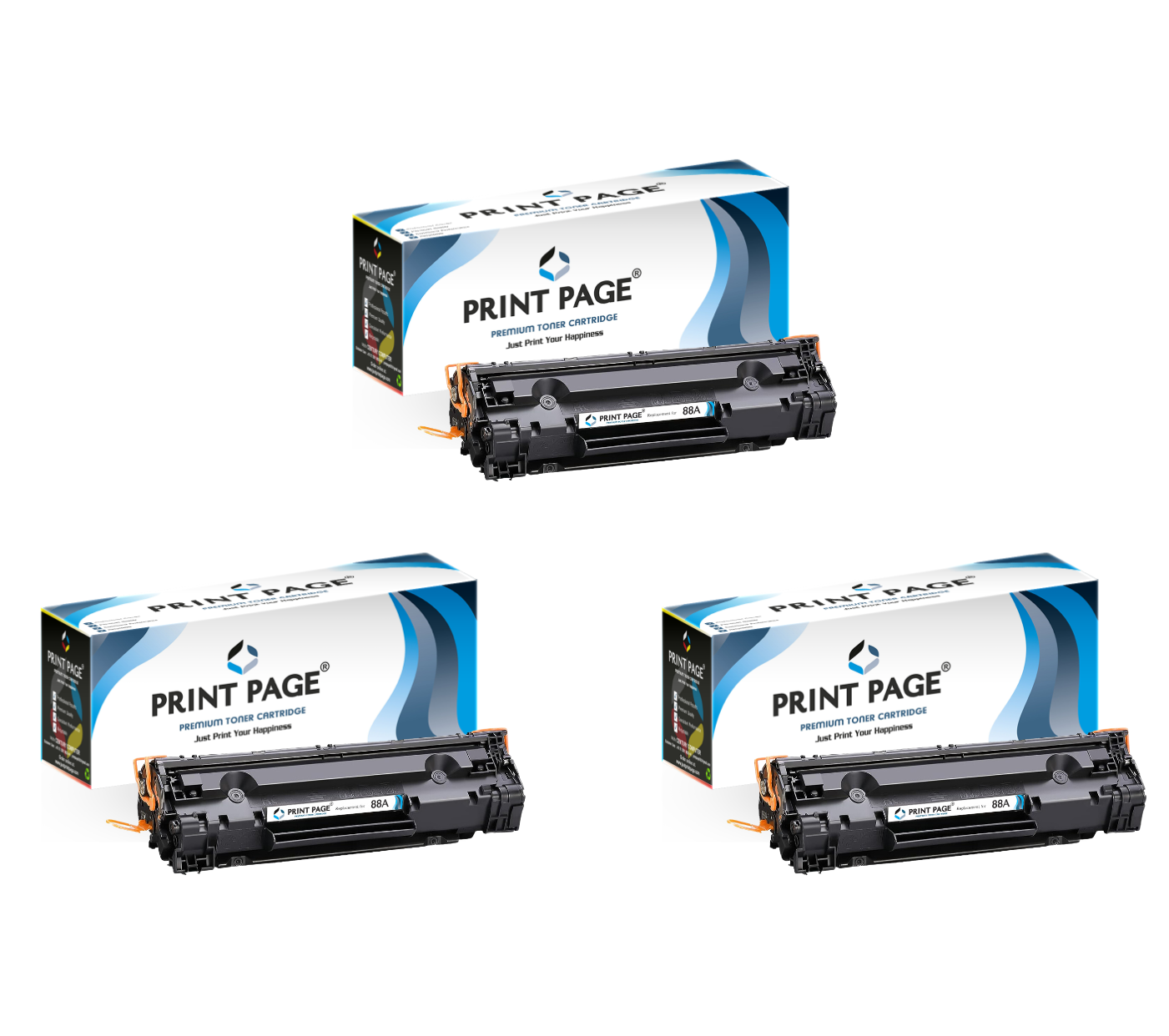 Print Page 88A (CC388A) Toner Cartridge (Set of 3)
