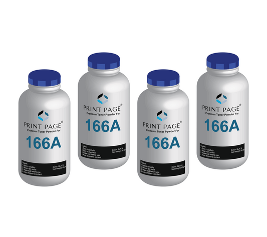 Print Page 166A Toner Powder Bottle (80gm) (Pack of 4 Bottles)