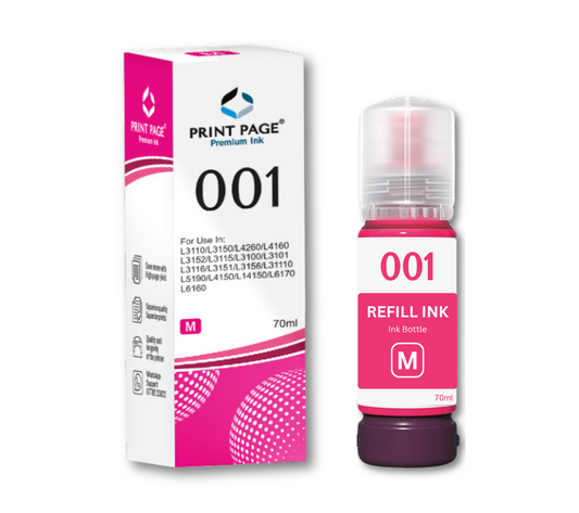 Print Page 001 Refill Ink Bottle (70ml Each) Magenta