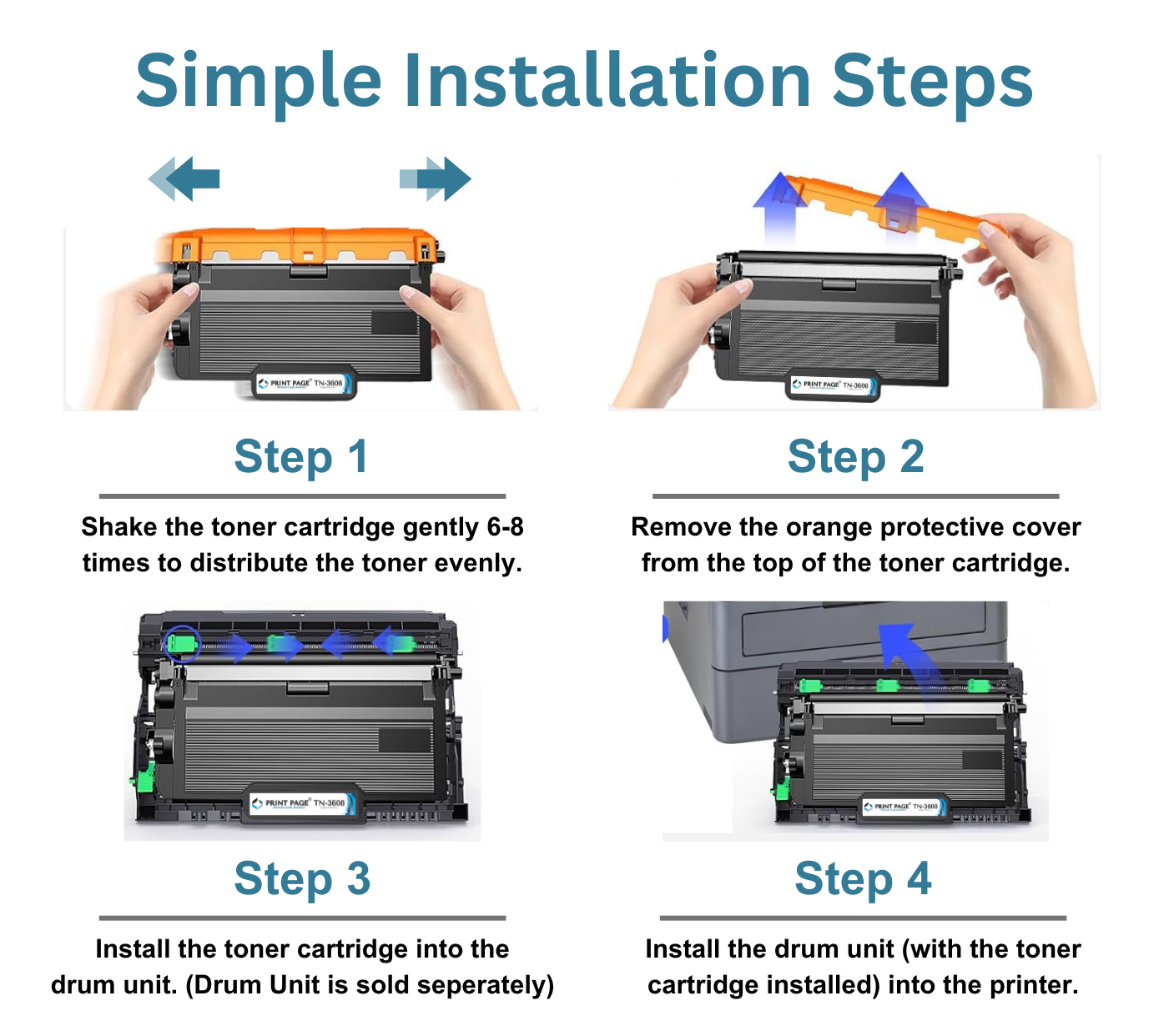 Print Page TN-3608 Toner Cartridge (1 pcs)