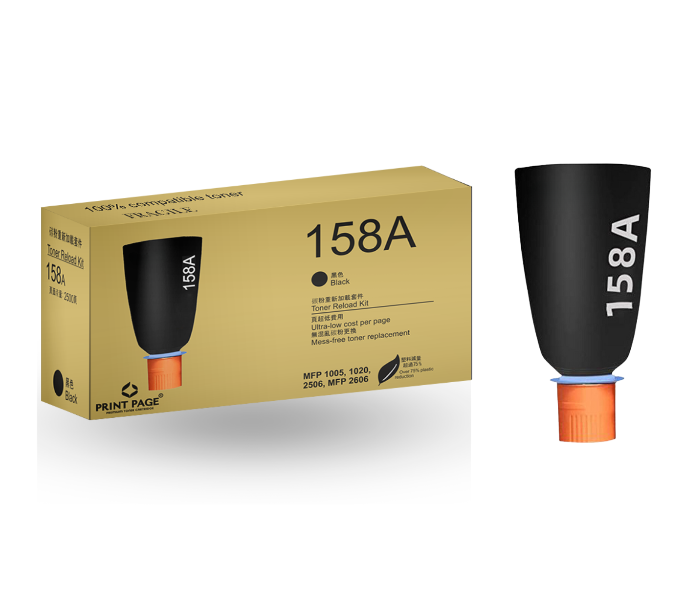 Print Page 158A (W1580A) Toner Reload Kit 1 pcs