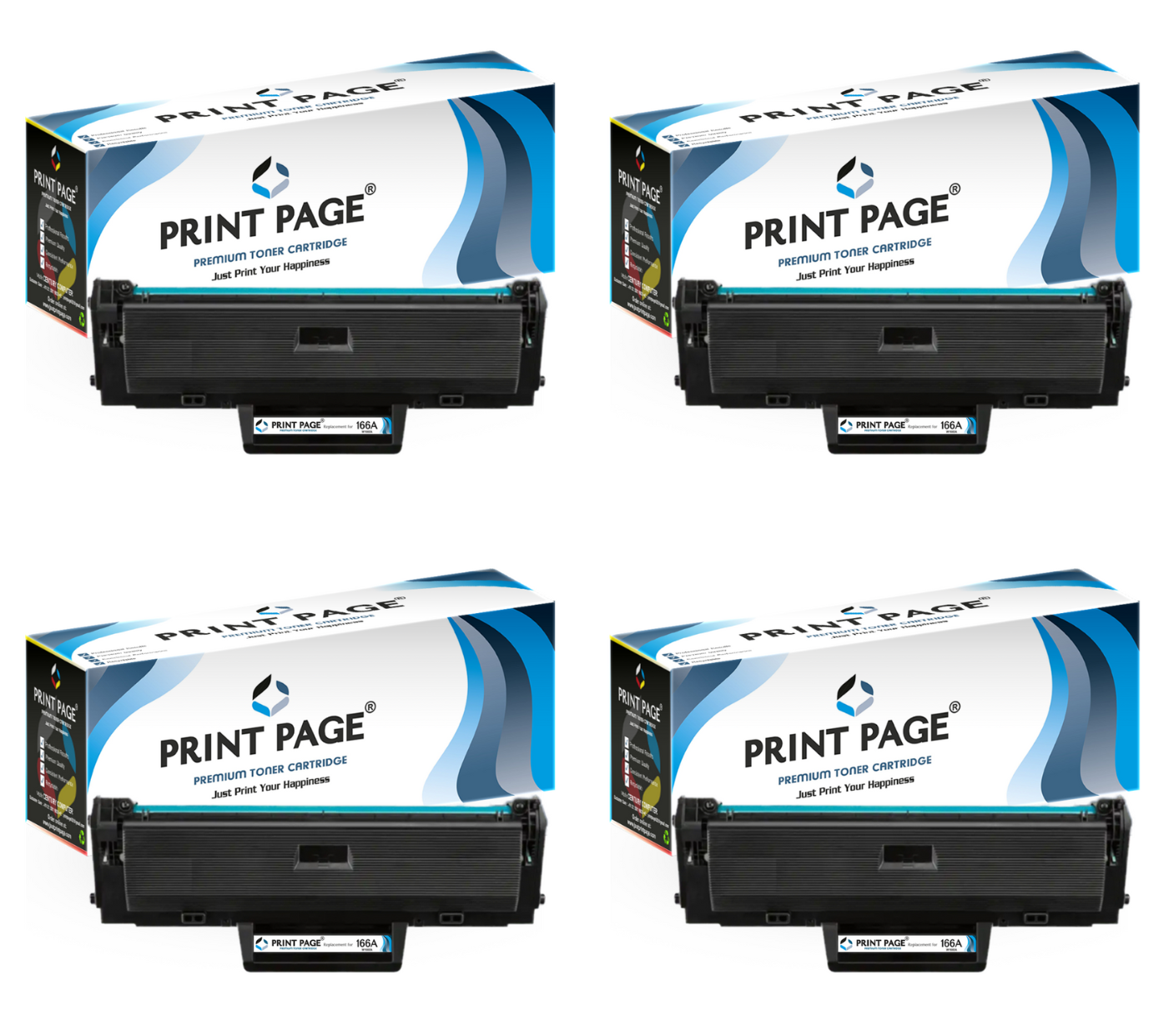 Print Page 166A (W1660A) Toner Cartridge (Set of 4)