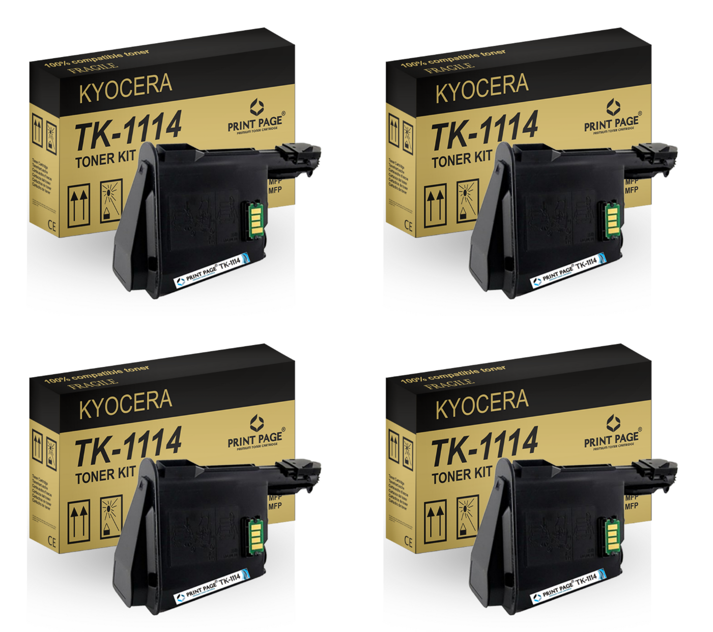 Print Page TK-1114 Toner Cartridge Set of 4