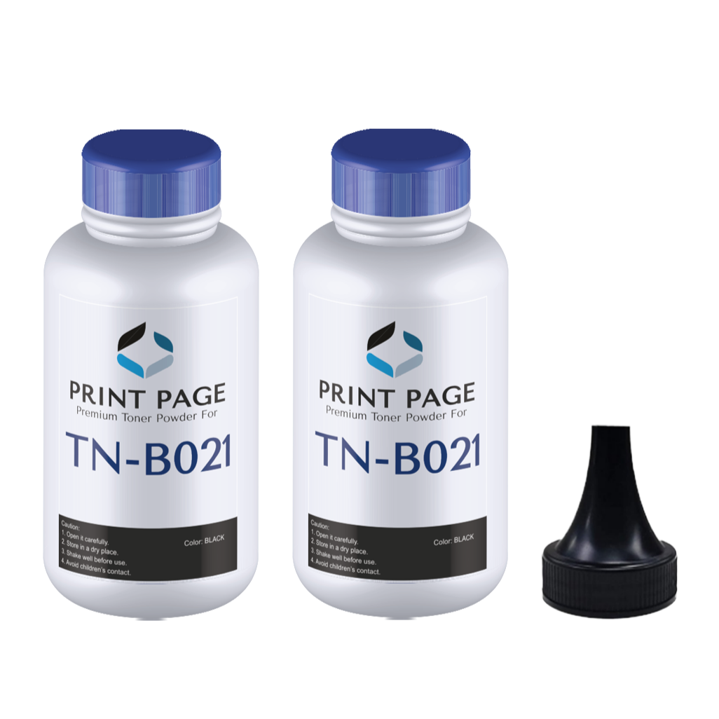 Print Page TN-B021 Toner Powder Bottle (80gm) (Pack of 2 Bottles)